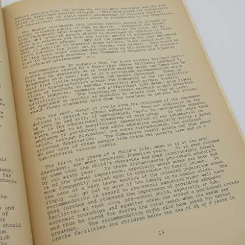 Comments on the Theron Commission report 1977 by the SA Institute of Race Relations