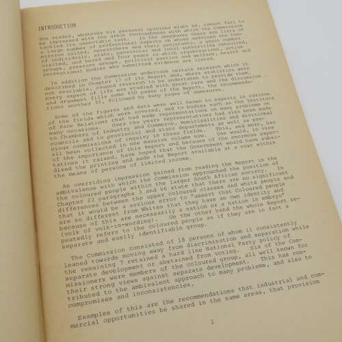 Comments on the Theron Commission report 1977 by the SA Institute of Race Relations