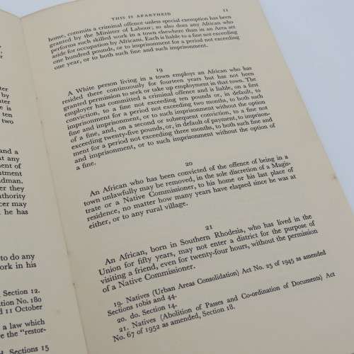 This is Apartheid by Leslie Rubin who represents the Africans of the Cape Province - 1959 edition