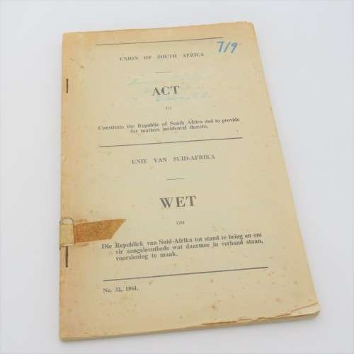 Union of South Africa Act to Constitute the Republic of South Africa