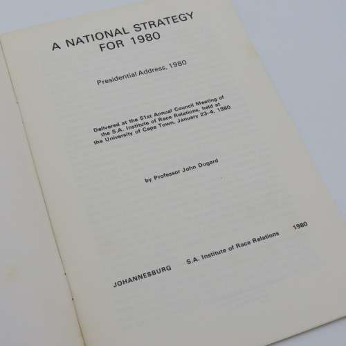 A National Strategy for 1980 - Published by SA Institute of Race Relations