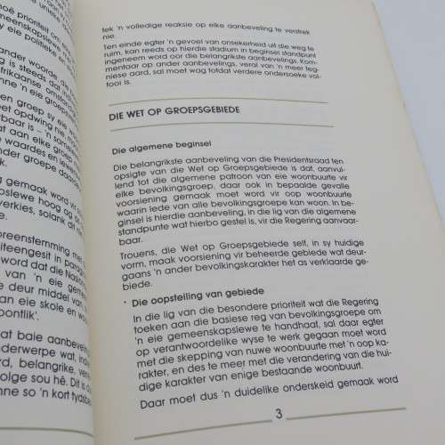 Die Wet op Groepsgebiede - Toespraak van PW Botha 5 Oktober 1987