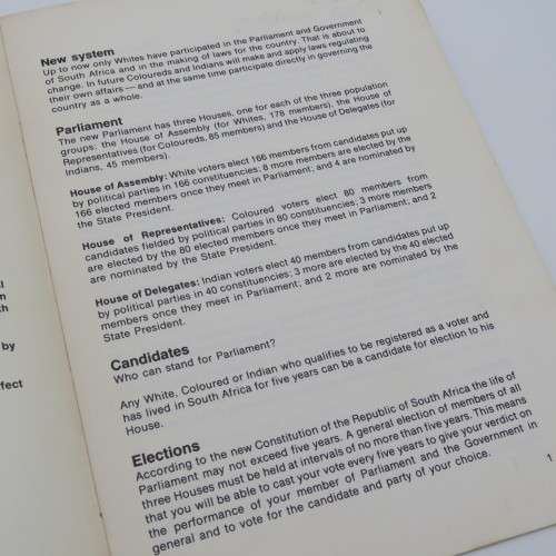 The New Constitution - The Elections 1984