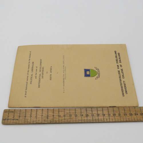 Survey on the rise of Apartheid in South Africa by University college of Zululand - 1966