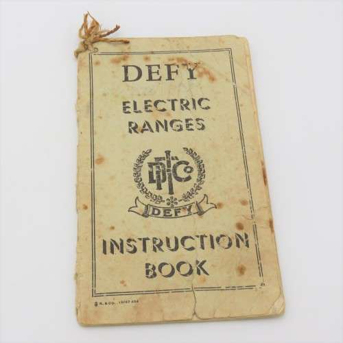 Vintage Defy Electric rangers instruction book