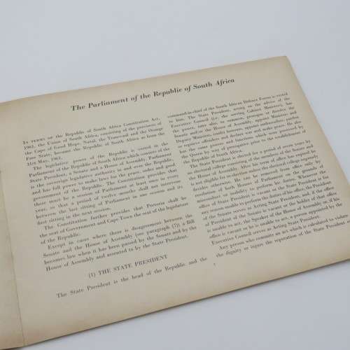 1961 booklet on Houses of Parliament of RSA - Original