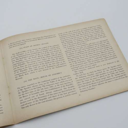 1961 booklet on Houses of Parliament of RSA - Original