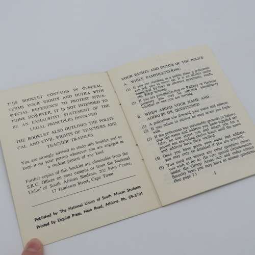Your Legal Rights - A booklet outlining the Legal rights of Students in Protest - 1973 issue