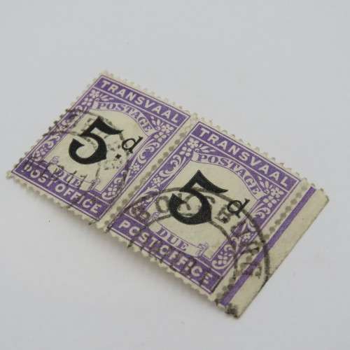 Transvaal postage due 5 pence pair SACC 5