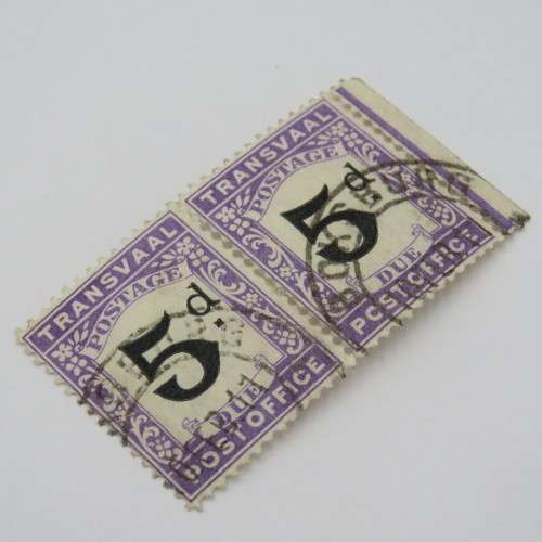 Transvaal postage due 5 pence pair SACC 5