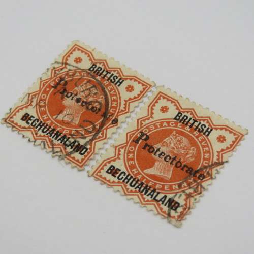 SACC 38 British Bechuanaland half penny stamps