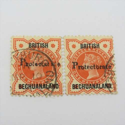 SACC 38 British Bechuanaland half penny stamps