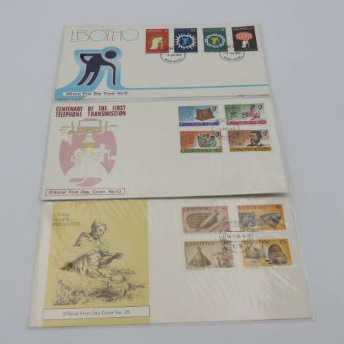 Lesotho lot of 12 First day covers