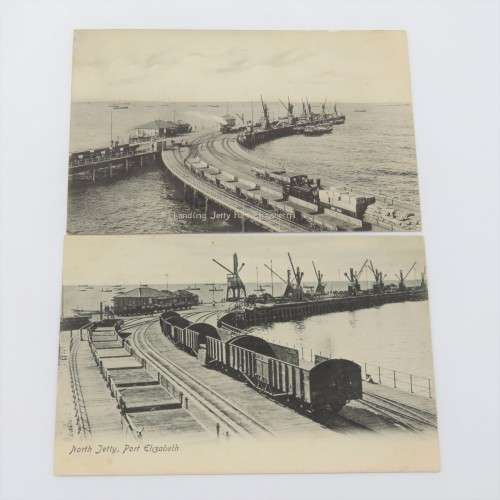 Lot of 2 Antique postcards of Port Elizabeth Jetty 1906/7