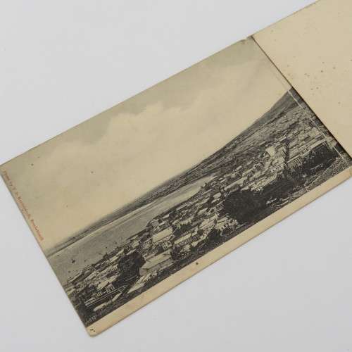 1913 Antique postcard fold-out with view of Cape Town - Sent from Woodstock, Cape Town