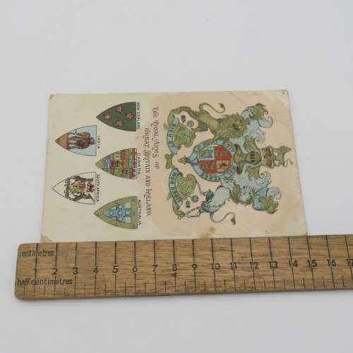 Embossed antique postcard with the Royal Arms of Great Britain and Ireland