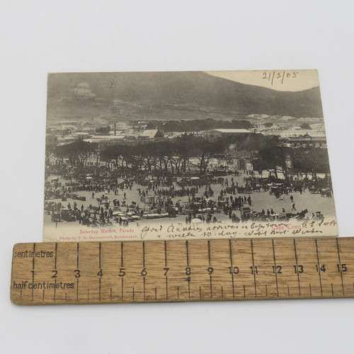 1905 Postcard posted from Cape Town to Kent England - Picture of the Saturday Market