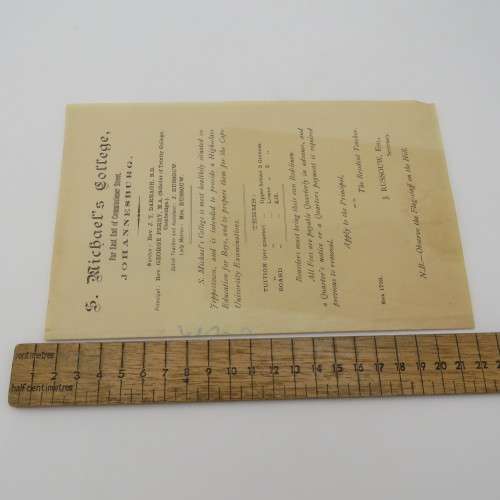 St Michael`s College Johannesburg Tuition fees brochure - Late 1800`s