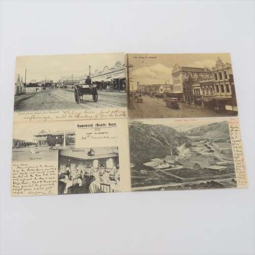 4 Antique postcards with scenes of Port Elizabeth - Early 1900`s