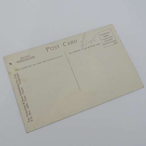 Antique color postcard showing the Cape Town Railway station - Early 1900`s - Unused