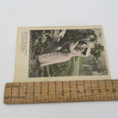 1910 Romantic postcard sent from Wartburg, Natal to Malmesbury, Cape Colony - With German Poem