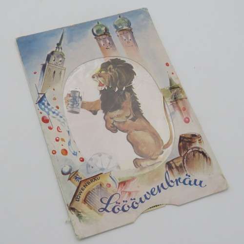 Lowenbrau vintage animated postcard