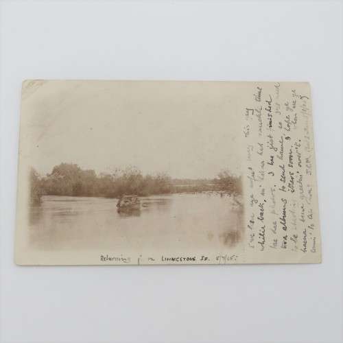 1905 Photo postcard - Returning from Livingstone - Sent to Paarl, South Africa