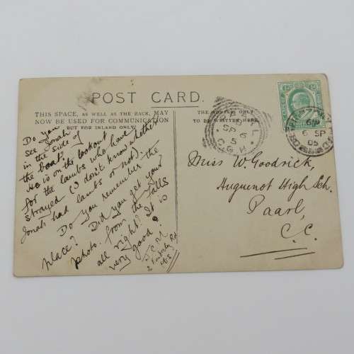 1905 Photo postcard - Returning from Livingstone - Sent to Paarl, South Africa