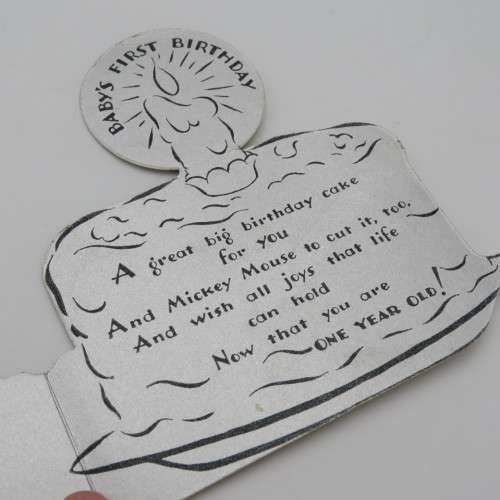 Walt Disney 1934 Mickey Mouse birthday card - Rare