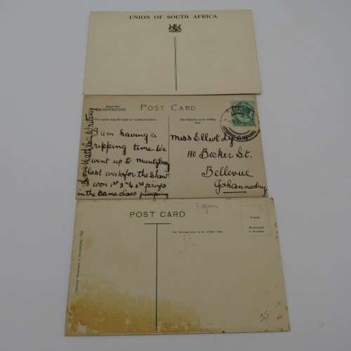 Lot of 6 antique postcards with Durban beach scenes