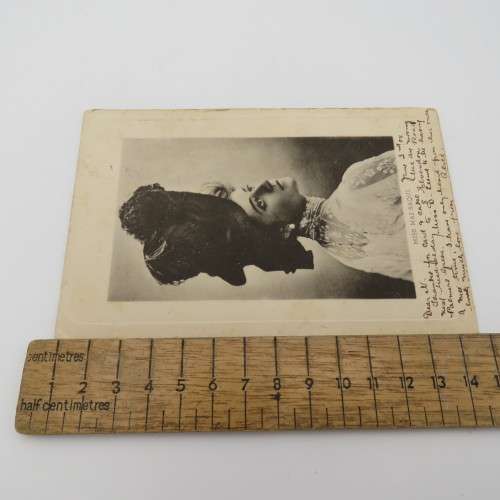 1904 photo postcard with picture of Miss Mai Saqui, Australian actress - Sent to Pretoria