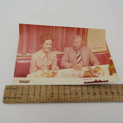 Vintage Union Castle Line Pendennis Castle Official photo taken on ship