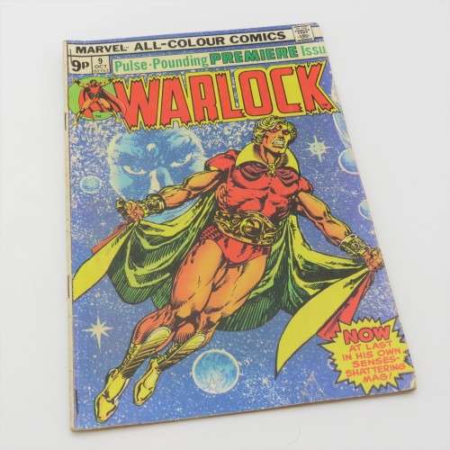 Marvel Comics Warlock no 9 - Price 9 Pence - Right hand side of front page cut off
