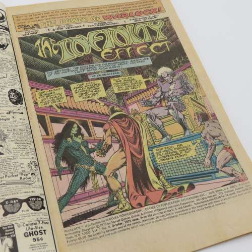 Marvel Comics Warlock no 9 - Price 9 Pence - Right hand side of front page cut off