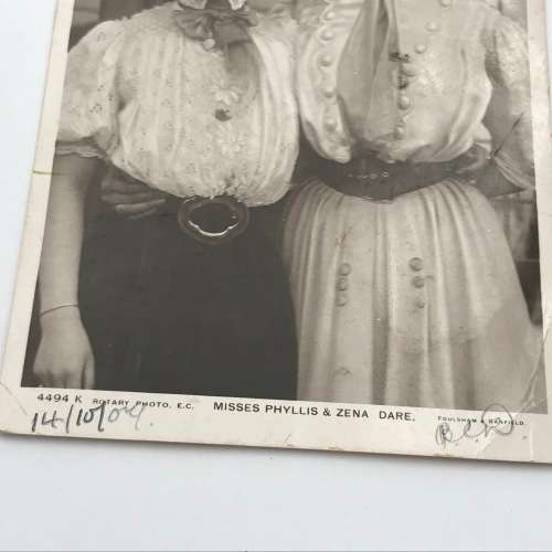 1907 Post card sent from Glasgow, Scotland to Maseru, Basutoland with actress Phyllis and Zena Dare