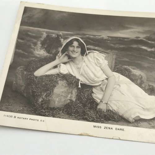 1910 Postcard sent from Kroonstad, Oranje River Colony to Cape Town with picture of Zena Dare