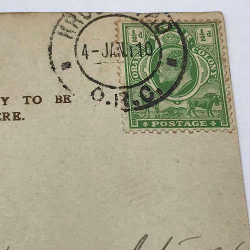 1910 Postcard sent from Kroonstad, Oranje River Colony to Cape Town with picture of Zena Dare
