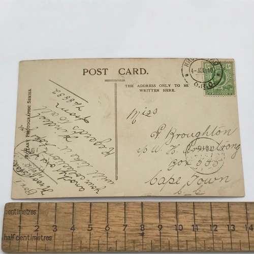 1910 Postcard sent from Kroonstad, Oranje River Colony to Cape Town with picture of Zena Dare