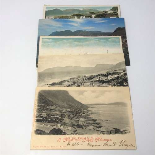 Lot of 5 antique and vintage postcards St. James and Kalk Bay