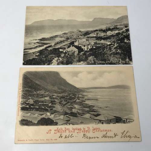 Lot of 5 antique and vintage postcards St. James and Kalk Bay