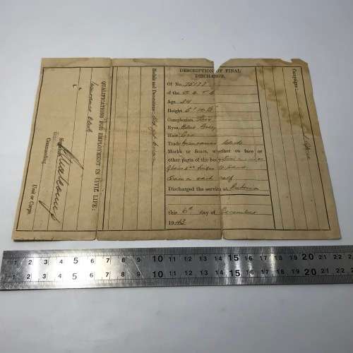 WW2 Military Discharge document of 75177 Robert Ayward Norris