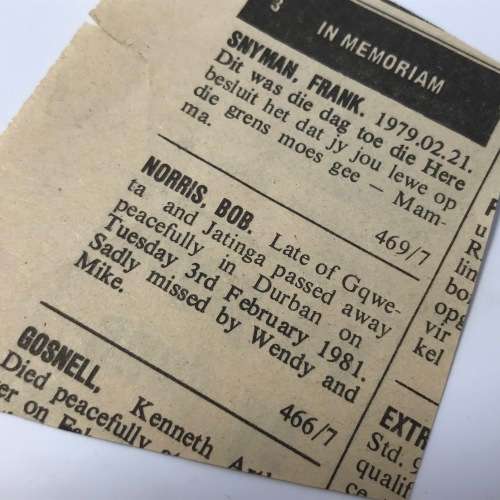 WW2 Military Discharge document of 75177 Robert Ayward Norris