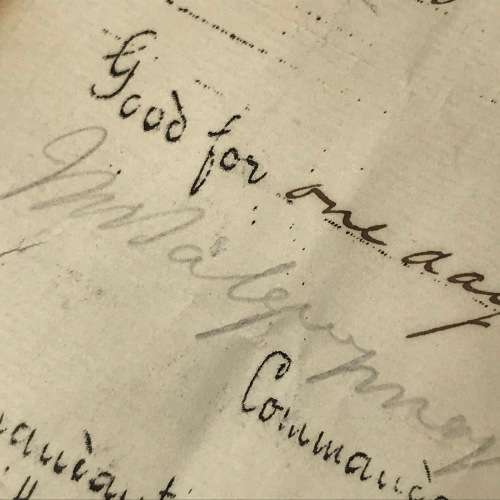 Boer War Martial Law Pass to A Kloppers for travelling to Dwarsrevier and back to Elandsvlei - 1901