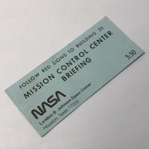 2 NASA Mission Control Briefing stubs plus visitor program - vintage