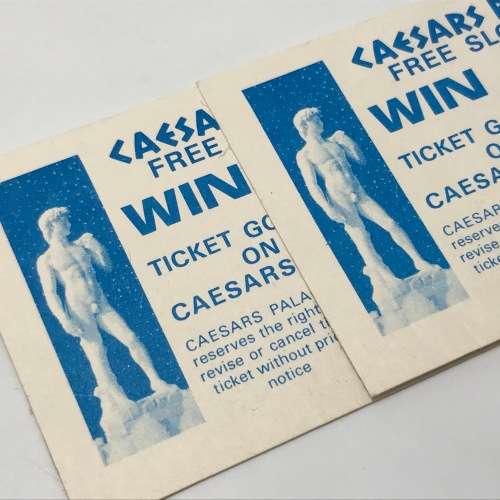 CEASARS PALACE 2 tickets for free slot play - vintage