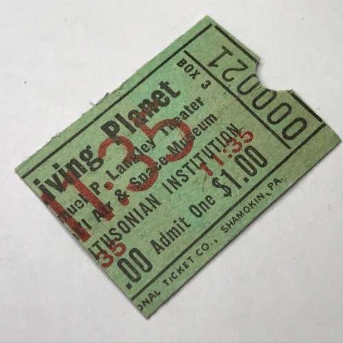 Smithsonian Institute Vintage $1 Living Planet admission ticket