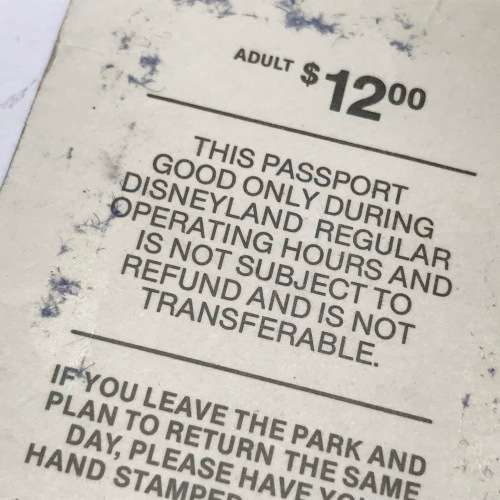 Vintage Adult Disneyland Passport 1982