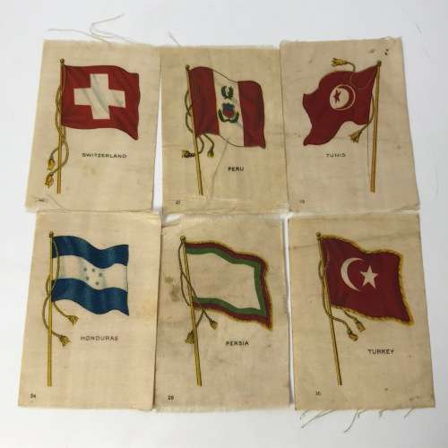 Lot of 35 Flags of all Nations silk cigarette cards
