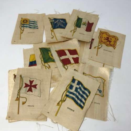 Lot of 35 Flags of all Nations silk cigarette cards