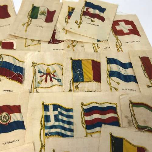 Lot of 35 Flags of all Nations silk cigarette cards
